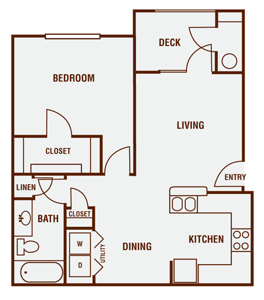 A1 - One Bedroom / One Bath - 710 Ssq.Ft.*
